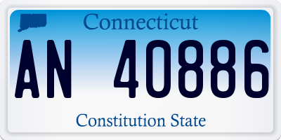 CT license plate AN40886