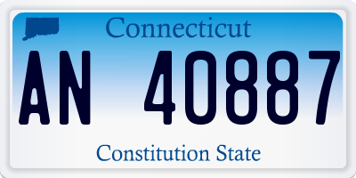 CT license plate AN40887