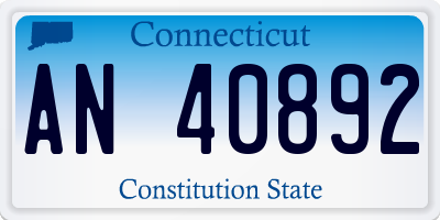 CT license plate AN40892