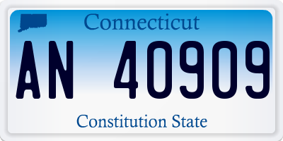 CT license plate AN40909