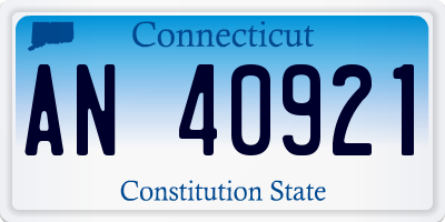 CT license plate AN40921