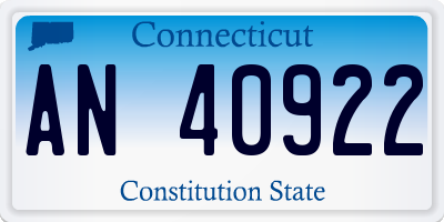 CT license plate AN40922