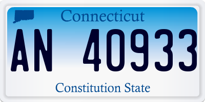 CT license plate AN40933