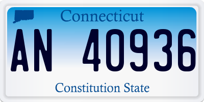 CT license plate AN40936