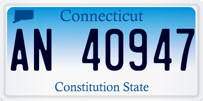 CT license plate AN40947
