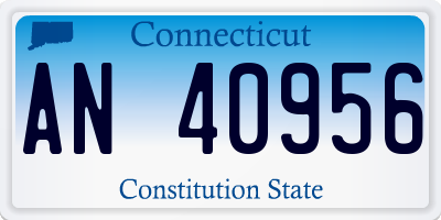 CT license plate AN40956