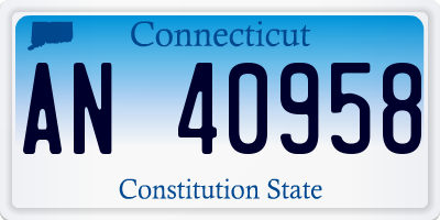 CT license plate AN40958