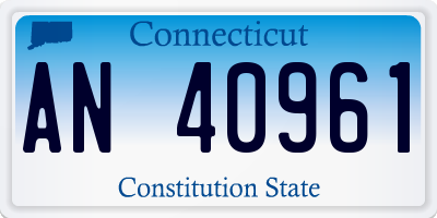 CT license plate AN40961