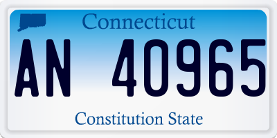 CT license plate AN40965