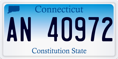CT license plate AN40972