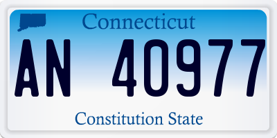 CT license plate AN40977