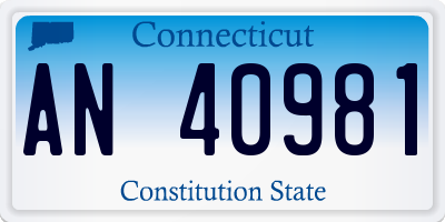 CT license plate AN40981