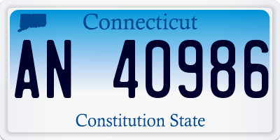 CT license plate AN40986