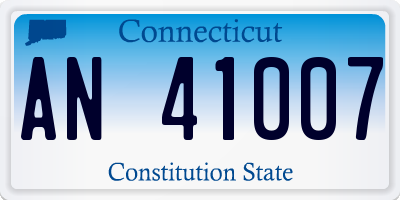 CT license plate AN41007