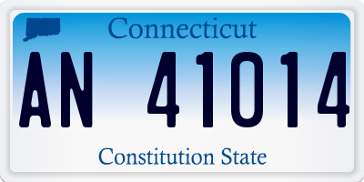 CT license plate AN41014