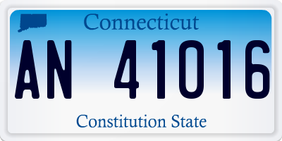 CT license plate AN41016