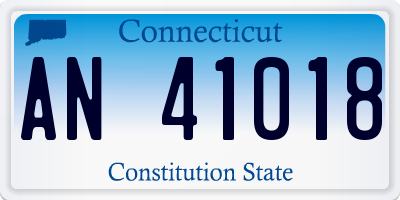 CT license plate AN41018