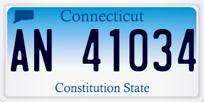 CT license plate AN41034