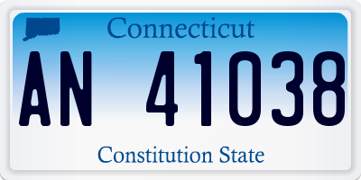 CT license plate AN41038