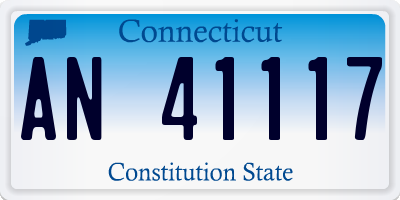 CT license plate AN41117