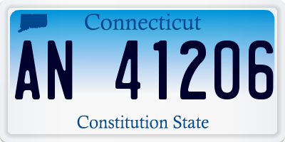 CT license plate AN41206