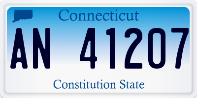 CT license plate AN41207