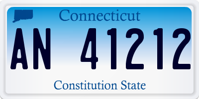 CT license plate AN41212