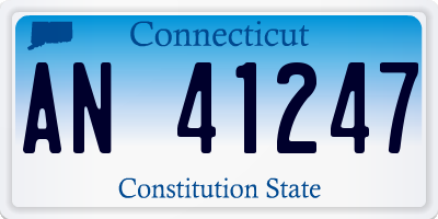 CT license plate AN41247