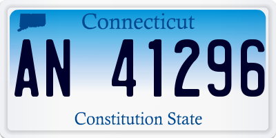 CT license plate AN41296