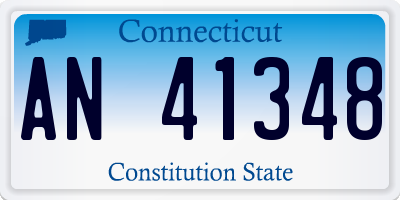 CT license plate AN41348