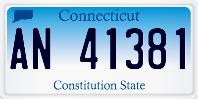 CT license plate AN41381