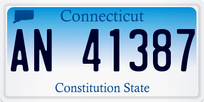 CT license plate AN41387