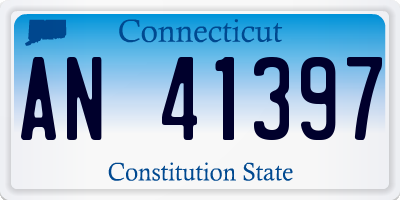 CT license plate AN41397