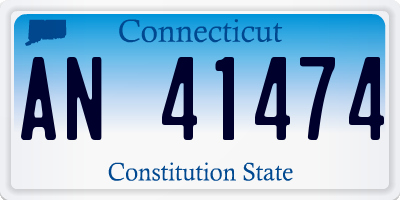 CT license plate AN41474