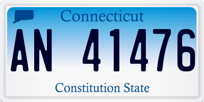 CT license plate AN41476