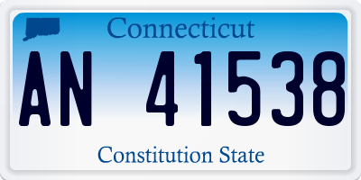 CT license plate AN41538