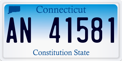 CT license plate AN41581