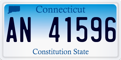 CT license plate AN41596