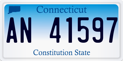 CT license plate AN41597