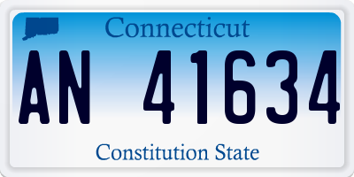 CT license plate AN41634