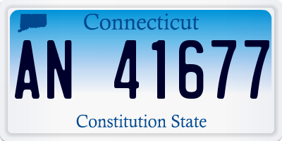 CT license plate AN41677