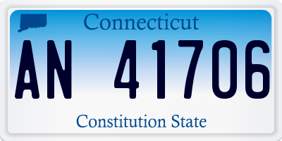 CT license plate AN41706