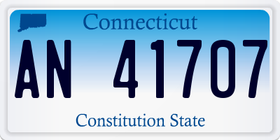 CT license plate AN41707