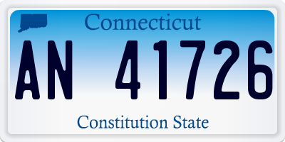 CT license plate AN41726