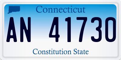 CT license plate AN41730