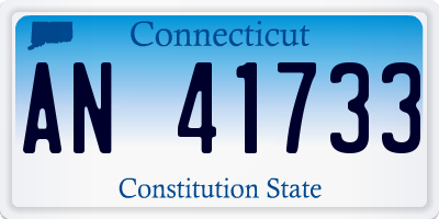 CT license plate AN41733