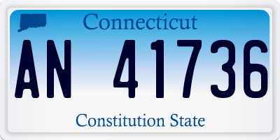 CT license plate AN41736