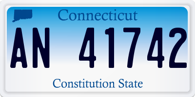 CT license plate AN41742