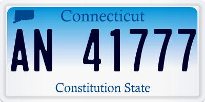 CT license plate AN41777