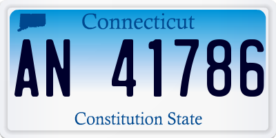 CT license plate AN41786